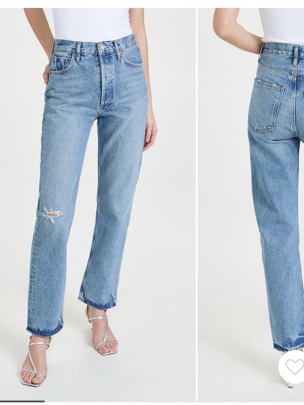 Agolde Light Blue High-Rise Straight Leg Jeans